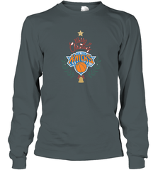 NBA New York Knicks Logo merry Christmas gilf Long Sleeve T-Shirt Long Sleeve T-Shirt - HHHstores