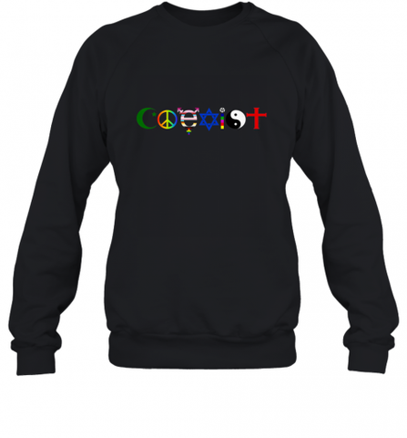 Coexist Crewneck Sweatshirt Crewneck Sweatshirt / Black / S Crewneck Sweatshirt - HHHstores