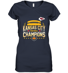 Kansas City Football _ The City Of Champions LIV Women's V-Neck T-Shirt Women's V-Neck T-Shirt - HHHstores