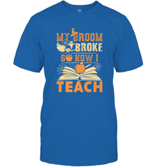 My Broom Broke So Now I Teach Funny Halloween Teacher Gift Men's T-Shirt Men's T-Shirt - HHHstores