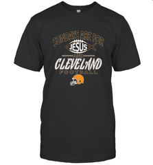 Sundays Are For Jesus and Cleveland Funny Christian Football Men's T-Shirt Men's T-Shirt - HHHstores
