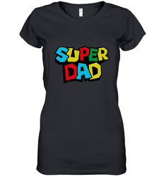Super Dad like a Mario's classic bros vintage and classic Women's V-Neck T-Shirt
