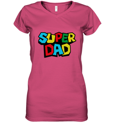 Super Dad like a Mario's classic bros vintage and classic Women's V-Neck T-Shirt Women's V-Neck T-Shirt - HHHstores