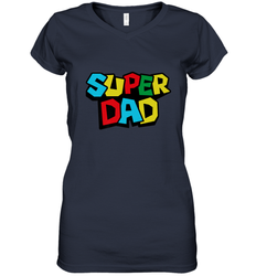 Super Dad like a Mario's classic bros vintage and classic Women's V-Neck T-Shirt