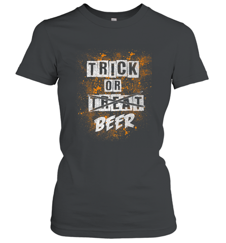 Trick or Beer Funny Halloween Trick or Treat Women's T-Shirt Women's T-Shirt / Black / S Women's T-Shirt - HHHstores
