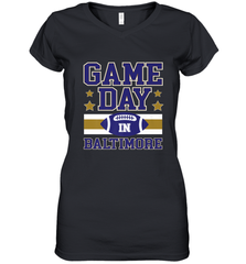 NFL Baltimore MD. Game Day Football Home Team Women's V-Neck T-Shirt Women's V-Neck T-Shirt - HHHstores