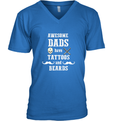 Awesome dads have tattoo and beards Happy Father's day Men's V-Neck Men's V-Neck - HHHstores