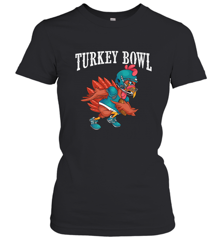 Cool Turkey Bowl _ Funny Thanksgiving Football Player Women's T-Shirt Women's T-Shirt / Black / S Women's T-Shirt - HHHstores