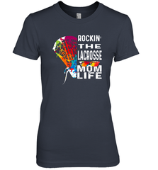 Lacrosse Rockin The Mom Life Women's Premium T-Shirt Women's Premium T-Shirt - HHHstores