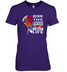 Lacrosse Rockin The Mom Life Women's Premium T-Shirt Women's Premium T-Shirt - HHHstores