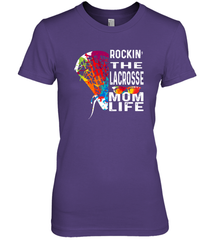 Lacrosse Rockin The Mom Life Women's Premium T-Shirt Women's Premium T-Shirt - HHHstores