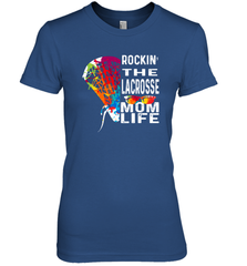Lacrosse Rockin The Mom Life Women's Premium T-Shirt Women's Premium T-Shirt - HHHstores