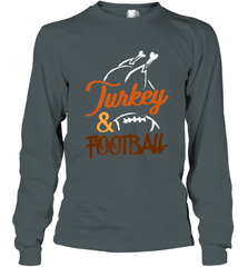 Turkey And Football Thanksgiving Day Football Fan Holiday Long Sleeve T-Shirt Long Sleeve T-Shirt - HHHstores