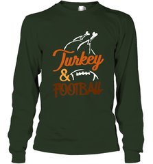 Turkey And Football Thanksgiving Day Football Fan Holiday Long Sleeve T-Shirt Long Sleeve T-Shirt - HHHstores