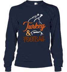 Turkey And Football Thanksgiving Day Football Fan Holiday Long Sleeve T-Shirt Long Sleeve T-Shirt - HHHstores