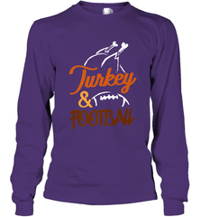 Turkey And Football Thanksgiving Day Football Fan Holiday Long Sleeve T-Shirt Long Sleeve T-Shirt - HHHstores