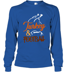 Turkey And Football Thanksgiving Day Football Fan Holiday Long Sleeve T-Shirt Long Sleeve T-Shirt - HHHstores