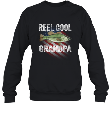 REEL COOL GRANDPA Crewneck Sweatshirt Crewneck Sweatshirt / Black / S Crewneck Sweatshirt - HHHstores