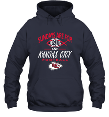 Sundays Are For Jesus and Kansas City Funny Football Hooded Sweatshirt Hooded Sweatshirt - HHHstores