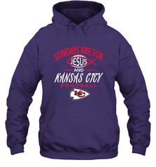 Sundays Are For Jesus and Kansas City Funny Football Hooded Sweatshirt Hooded Sweatshirt - HHHstores