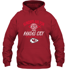 Sundays Are For Jesus and Kansas City Funny Football Hooded Sweatshirt Hooded Sweatshirt - HHHstores