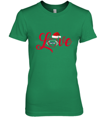 NFL Seattle Seahawks Logo Christmas Santa Hat Love Heart Football Team Women's Premium T-Shirt Women's Premium T-Shirt - HHHstores