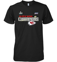 Youth Kansas City Chiefs NFL Pro Line by Fanatics Super Bowl LIV Champions Trophy Men's Premium T-Shirt