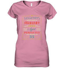 Legends Were Born In FEBRUARY 1985 35th Birthday Gifts Women's V-Neck T-Shirt Women's V-Neck T-Shirt - HHHstores