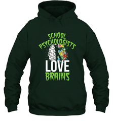 School Psychologists Love Brains Halloween Teacher Hooded Sweatshirt Hooded Sweatshirt - HHHstores