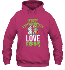 School Psychologists Love Brains Halloween Teacher Hooded Sweatshirt Hooded Sweatshirt - HHHstores