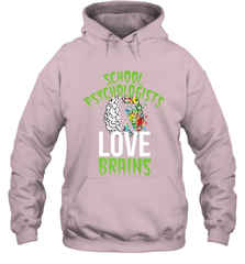 School Psychologists Love Brains Halloween Teacher Hooded Sweatshirt Hooded Sweatshirt - HHHstores