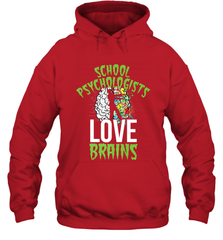 School Psychologists Love Brains Halloween Teacher Hooded Sweatshirt Hooded Sweatshirt - HHHstores