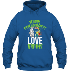 School Psychologists Love Brains Halloween Teacher Hooded Sweatshirt Hooded Sweatshirt - HHHstores