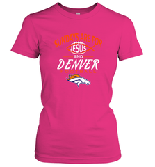 Sundays Are For Jesus and Denver Funny Christian Football Women's T-Shirt Women's T-Shirt - HHHstores