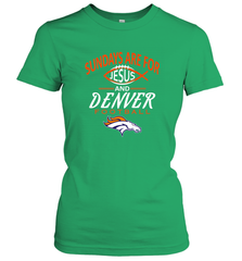 Sundays Are For Jesus and Denver Funny Christian Football Women's T-Shirt Women's T-Shirt - HHHstores