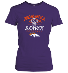 Sundays Are For Jesus and Denver Funny Christian Football Women's T-Shirt Women's T-Shirt - HHHstores