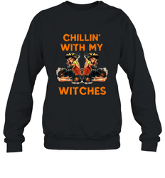 Cool Chillin With My Witches Halloween Costume Crewneck Sweatshirt