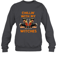 Cool Chillin With My Witches Halloween Costume Crewneck Sweatshirt Crewneck Sweatshirt - HHHstores