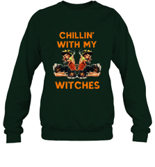 Cool Chillin With My Witches Halloween Costume Crewneck Sweatshirt Crewneck Sweatshirt - HHHstores