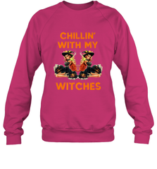 Cool Chillin With My Witches Halloween Costume Crewneck Sweatshirt Crewneck Sweatshirt - HHHstores