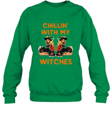 Cool Chillin With My Witches Halloween Costume Crewneck Sweatshirt Crewneck Sweatshirt - HHHstores