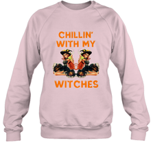 Cool Chillin With My Witches Halloween Costume Crewneck Sweatshirt Crewneck Sweatshirt - HHHstores