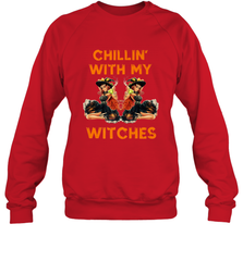 Cool Chillin With My Witches Halloween Costume Crewneck Sweatshirt Crewneck Sweatshirt - HHHstores