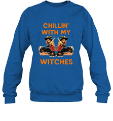 Cool Chillin With My Witches Halloween Costume Crewneck Sweatshirt Crewneck Sweatshirt - HHHstores