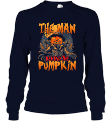 Mens Halloween Fun Dad The Man Behind Pumpkin Gift Long Sleeve T-Shirt Long Sleeve T-Shirt - HHHstores