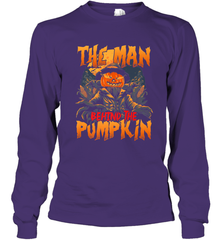 Mens Halloween Fun Dad The Man Behind Pumpkin Gift Long Sleeve T-Shirt Long Sleeve T-Shirt - HHHstores