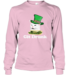 Git Drunk Funny Arguing Cat Meme St Patricks Day Long Sleeve T-Shirt Long Sleeve T-Shirt - HHHstores
